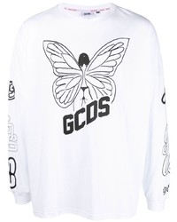 T-shirt manica lunga bianca di Gcds