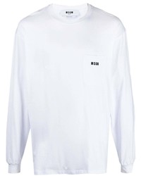 T-shirt manica lunga bianca di MSGM