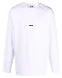 T-shirt manica lunga bianca di MSGM