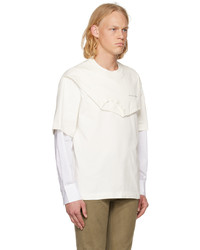 T-shirt manica lunga bianca di Feng Chen Wang