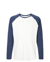 T-shirt manica lunga blu scuro e bianca di Kent & Curwen