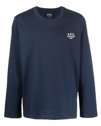 T-shirt manica lunga blu scuro di A.P.C.
