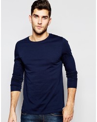 T-shirt manica lunga blu scuro di Asos