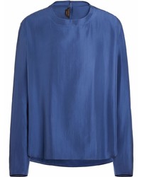 T-shirt manica lunga blu scuro di Ermenegildo Zegna