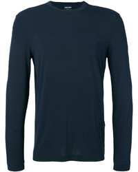 T-shirt manica lunga blu scuro di Giorgio Armani