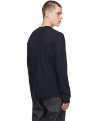 T-shirt manica lunga blu scuro di Jil Sander