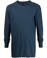 T-shirt manica lunga blu scuro di Rick Owens DRKSHDW