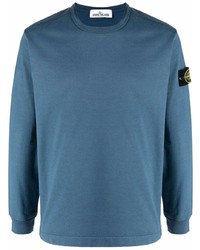 T-shirt manica lunga blu scuro di Stone Island