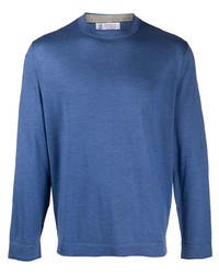 T-shirt manica lunga blu di Brunello Cucinelli