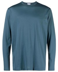 T-shirt manica lunga blu di Sunspel