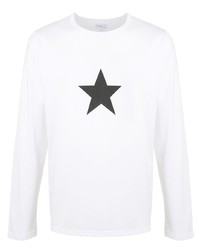 T-shirt manica lunga con stelle bianca di agnès b.