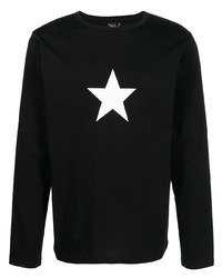 T-shirt manica lunga con stelle nera e bianca di agnès b.