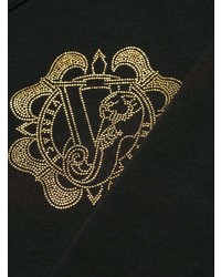 T-shirt manica lunga decorata nera di Versace Jeans