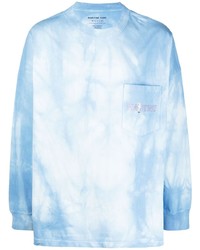 T-shirt manica lunga effetto tie-dye azzurra di Martine Rose