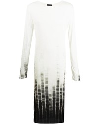T-shirt manica lunga effetto tie-dye bianca e nera di Ann Demeulemeester