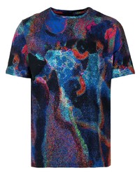 T-shirt manica lunga effetto tie-dye blu scuro di PS Paul Smith