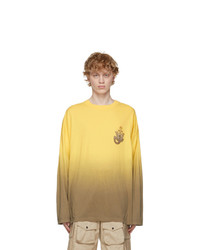 T-shirt manica lunga effetto tie-dye gialla di Moncler Genius