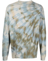 T-shirt manica lunga effetto tie-dye grigia di John Elliott