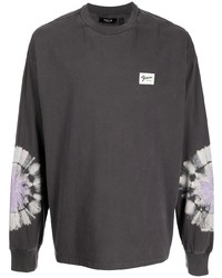 T-shirt manica lunga effetto tie-dye grigio scuro di FIVE CM