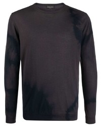 T-shirt manica lunga effetto tie-dye grigio scuro di Roberto Collina