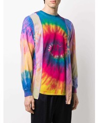 T-shirt manica lunga effetto tie-dye multicolore di Needles