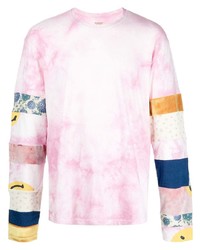 T-shirt manica lunga effetto tie-dye rosa di KAPITAL