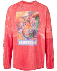 T-shirt manica lunga effetto tie-dye rossa di Heron Preston