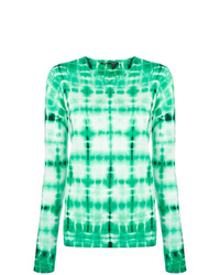 T-shirt manica lunga effetto tie-dye verde menta di Proenza Schouler