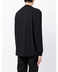 T-shirt manica lunga geometrica nera di Giorgio Armani