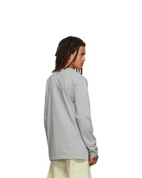 T-shirt manica lunga grigia di Thom Browne