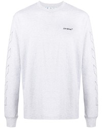 T-shirt manica lunga grigia di Off-White