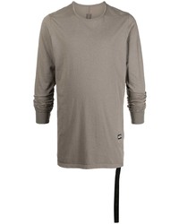T-shirt manica lunga grigia di Rick Owens DRKSHDW