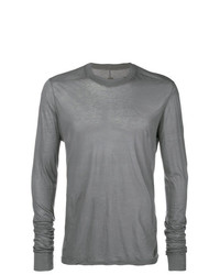 T-shirt manica lunga grigia di Rick Owens DRKSHDW