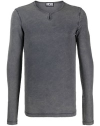 T-shirt manica lunga grigio scuro di Diesel