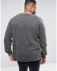 T-shirt manica lunga grigio scuro di Asos