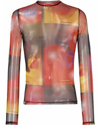 T-shirt manica lunga in rete stampata multicolore di Charles Jeffrey Loverboy