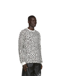T-shirt manica lunga leopardata bianca e nera di Vyner Articles
