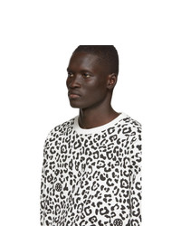 T-shirt manica lunga leopardata bianca e nera di Vyner Articles