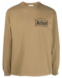 T-shirt manica lunga marrone chiaro di Aries