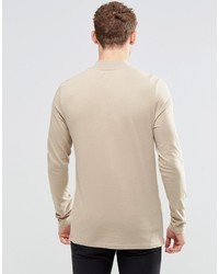 T-shirt manica lunga marrone chiaro di Asos