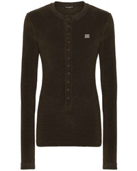 T-shirt manica lunga marrone scuro di Dolce & Gabbana