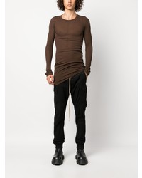 T-shirt manica lunga marrone scuro di Rick Owens