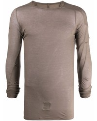 T-shirt manica lunga marrone di Rick Owens DRKSHDW