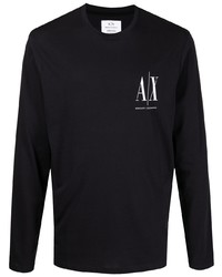 T-shirt manica lunga nera di Armani Exchange