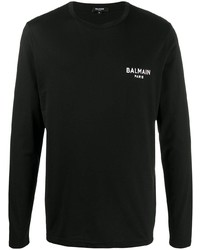 T-shirt manica lunga nera di Balmain