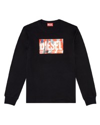 T-shirt manica lunga nera di Diesel