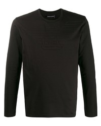 T-shirt manica lunga nera di Emporio Armani