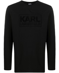 T-shirt manica lunga nera di Karl Lagerfeld
