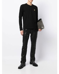 T-shirt manica lunga nera di Versace