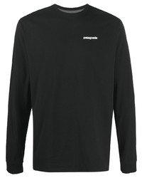 T-shirt manica lunga nera di Patagonia